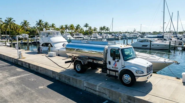 Exigo Fuels delivering marine fuel to a yacht at a marina
