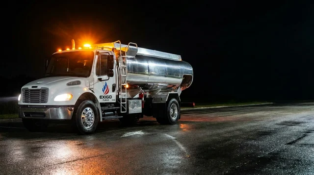Exigo Fuels responding to an emergency fuel call at night