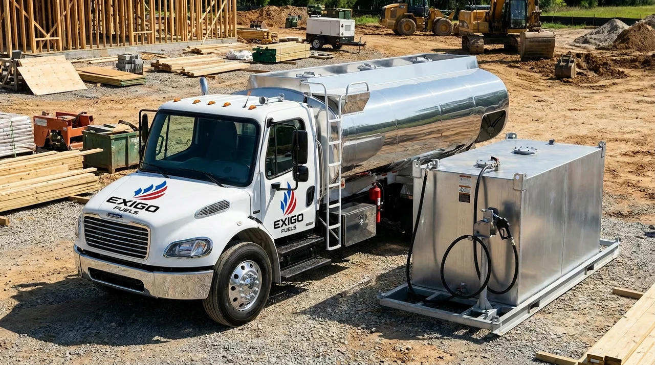 Exigo Fuels portable fuel tanks and dispensing equipment at a South Florida jobsite Exigo Fuels portable fuel tanks and dispensing equipment at a South Florida jobsite